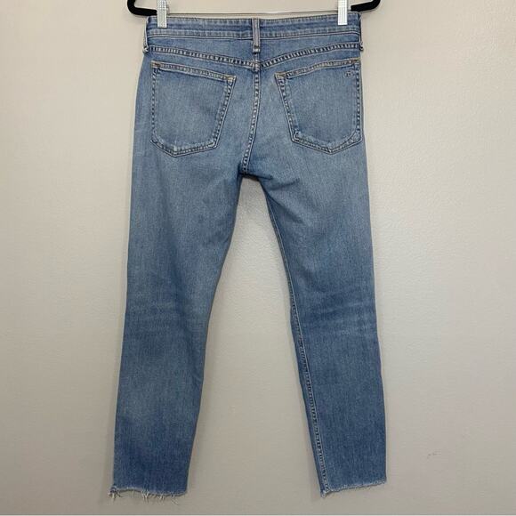 Rag & Bone Dre Low Rise Ankle Slim Boyfriend Jeans Distressed Size 25 - Picture 9 of 11